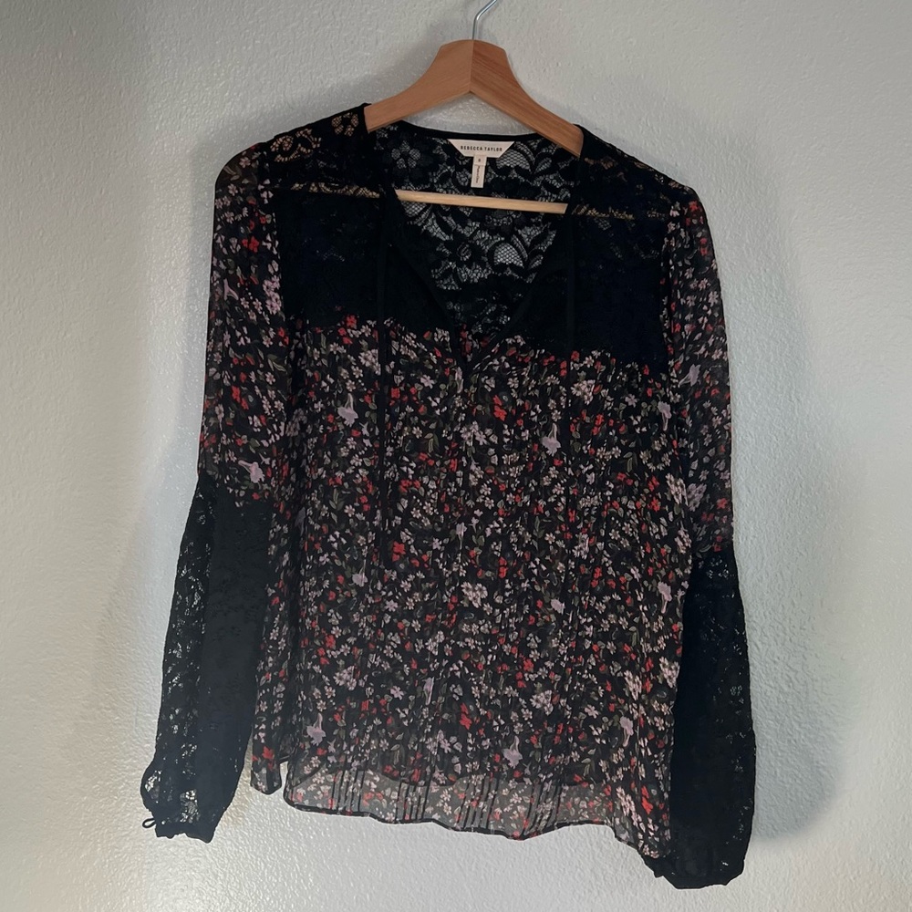 j REBECCA TAYLOR Floral Blouse